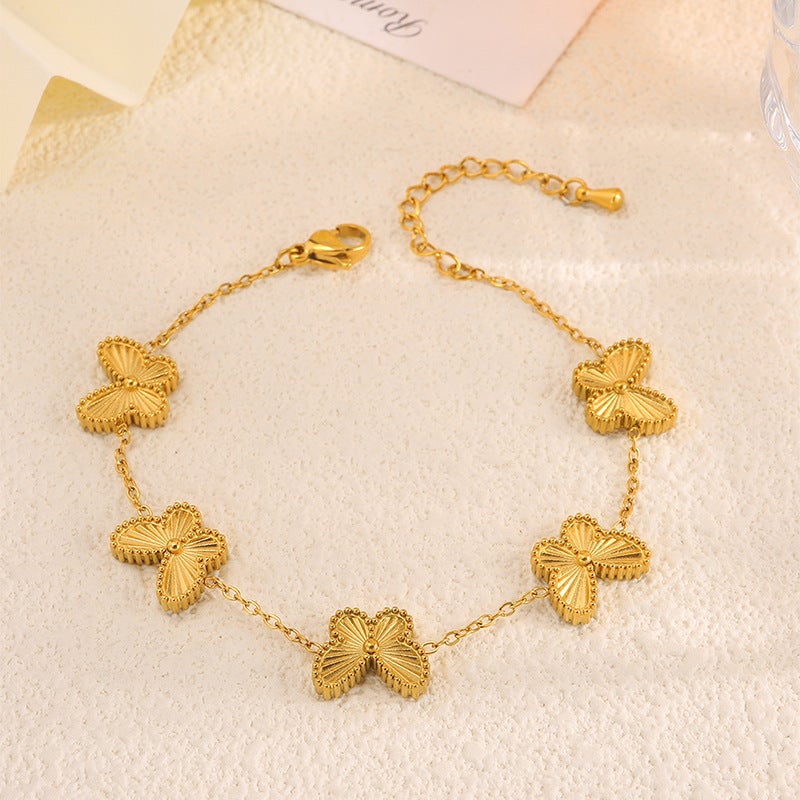 Titanium Steel Bracelet Fashion Jewelry Accessible Luxury High-End Butterfly Elegant Versatile Women'S Stainless Steel Hand Jewelry Bracelet - Image 3